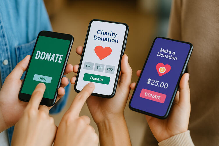 An illustrated hand gently supporting a growing plant with coins at its base, symbolising charitable growth, sustainability, and the positive impact of funding partnerships.